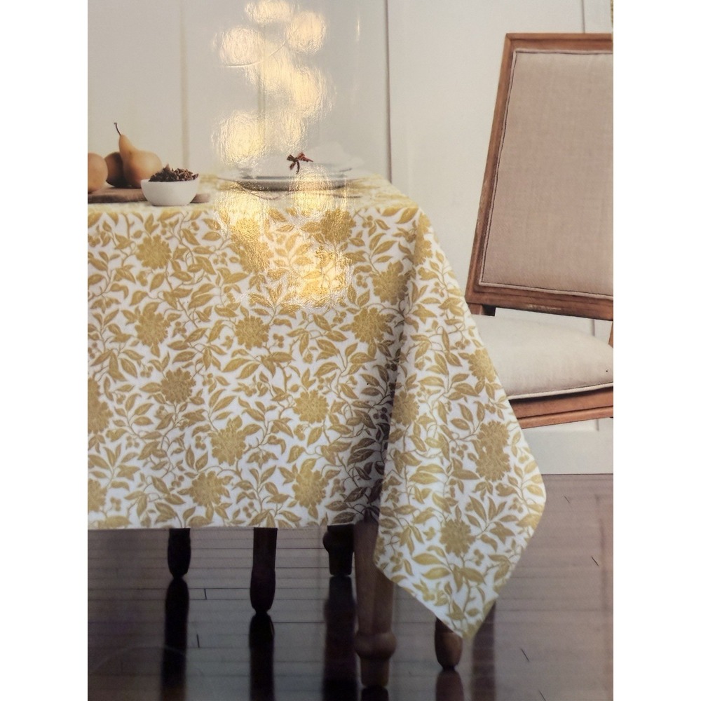 Lauren Ralph Lauren Tablecloth Pineview Floral 60x84 Gold Leaf Oblong Rectangle - Picture 6 of 6